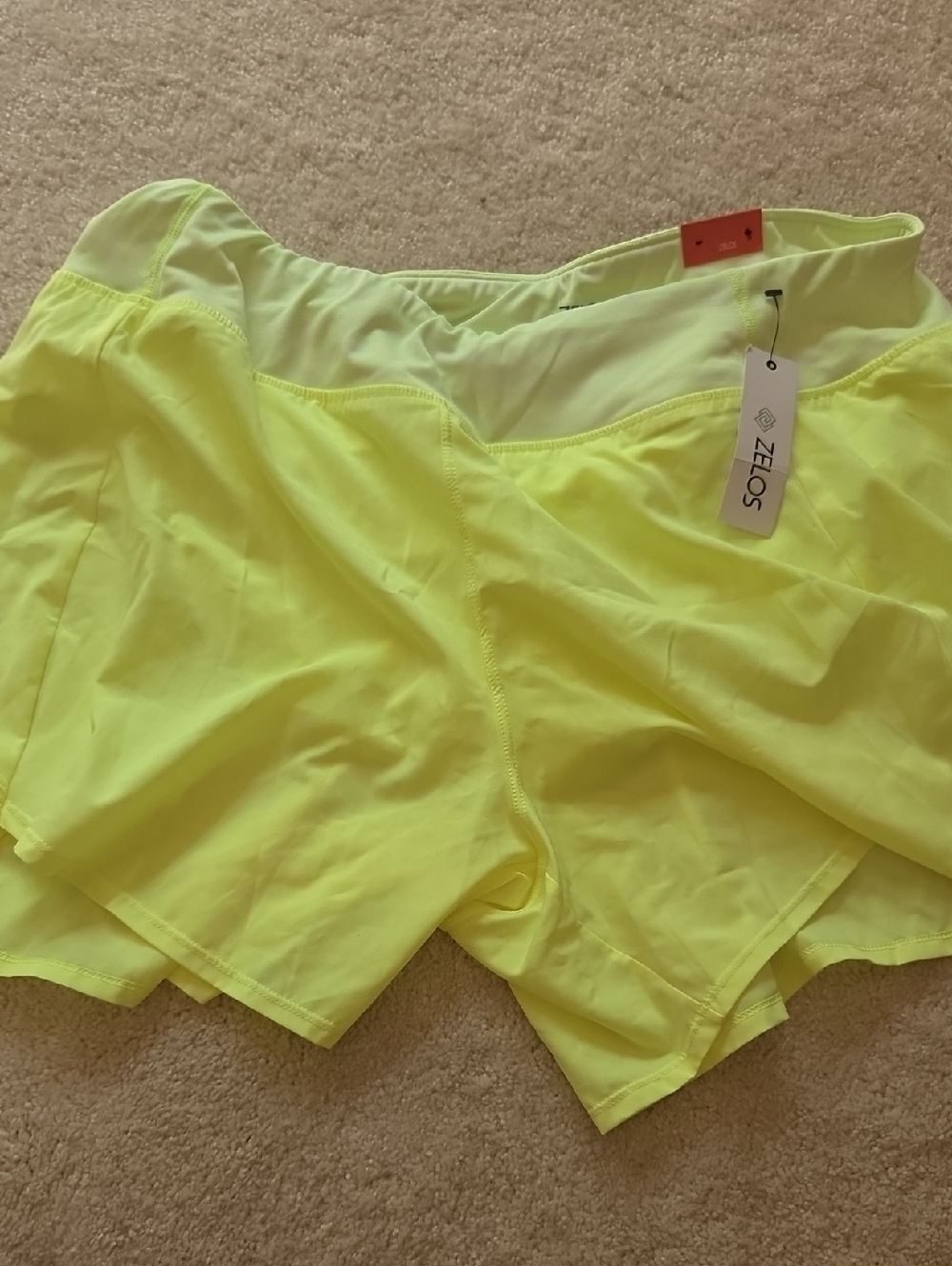 ZELOS Neon Yellow Athletic Women’s Shorts